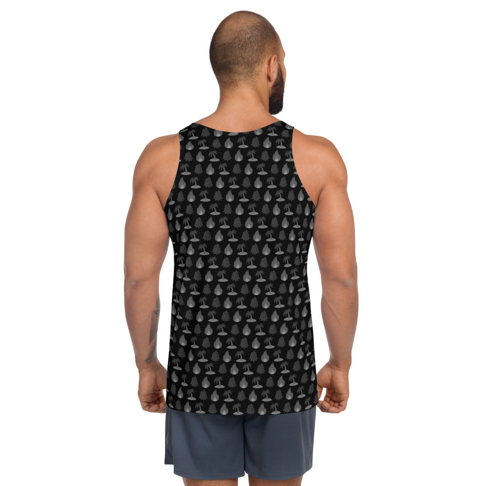 Fire Island Pines Shadow Emoji All Over Black Tank Top