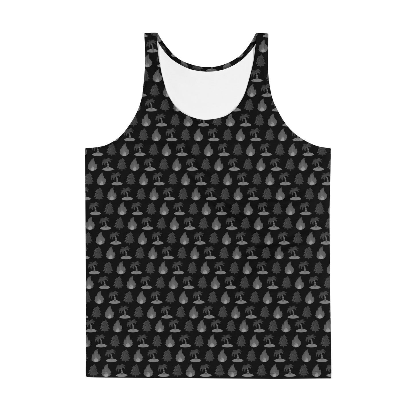 Fire Island Pines Shadow Emoji All Over Black Tank Top