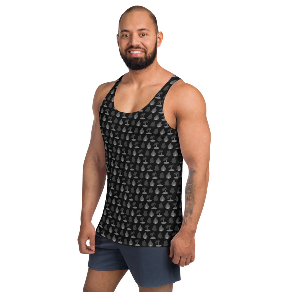 Fire Island Pines Shadow Emoji All Over Black Tank Top