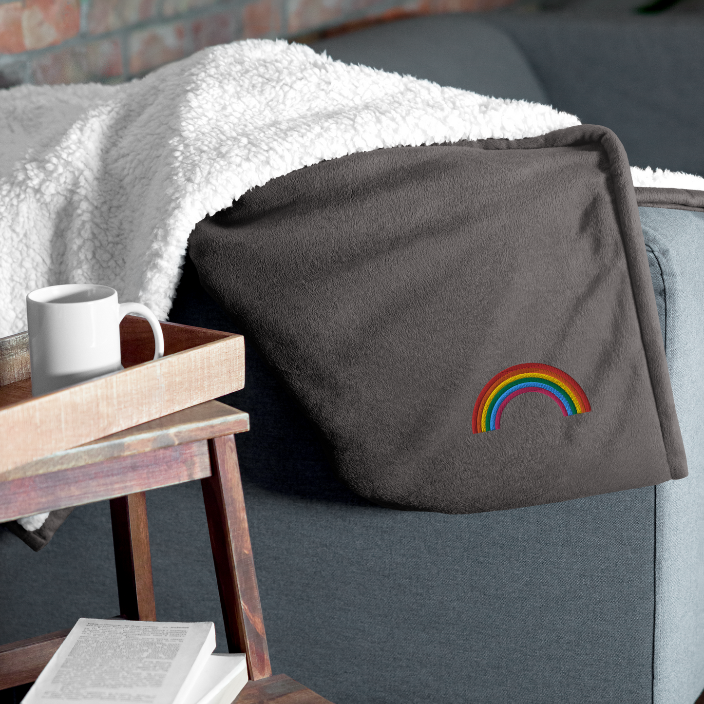 Just a Rainbow Premium Sherpa Blanket