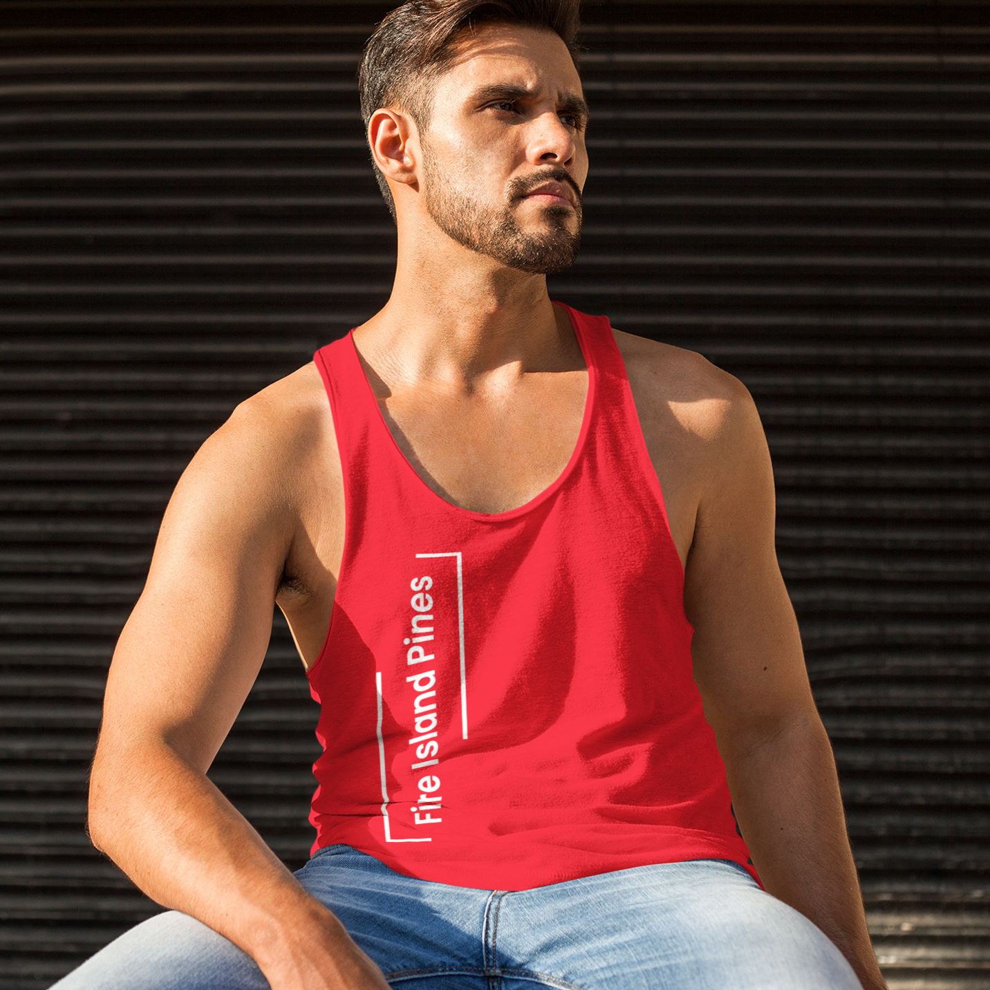 Fire Island Pines Split Box Side Tank Top Bella + Canvas