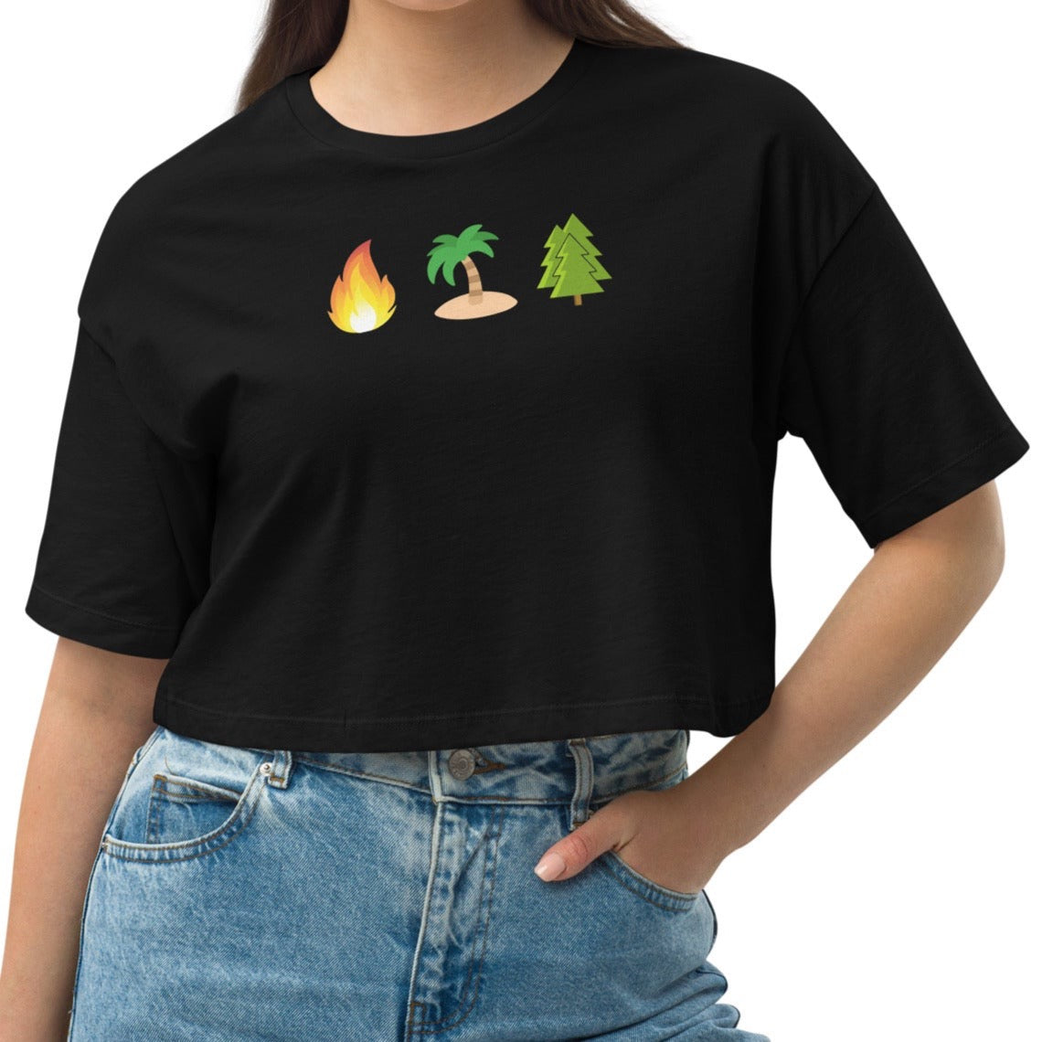 Loose Fit Crop Top Fire Island Pines Emoji