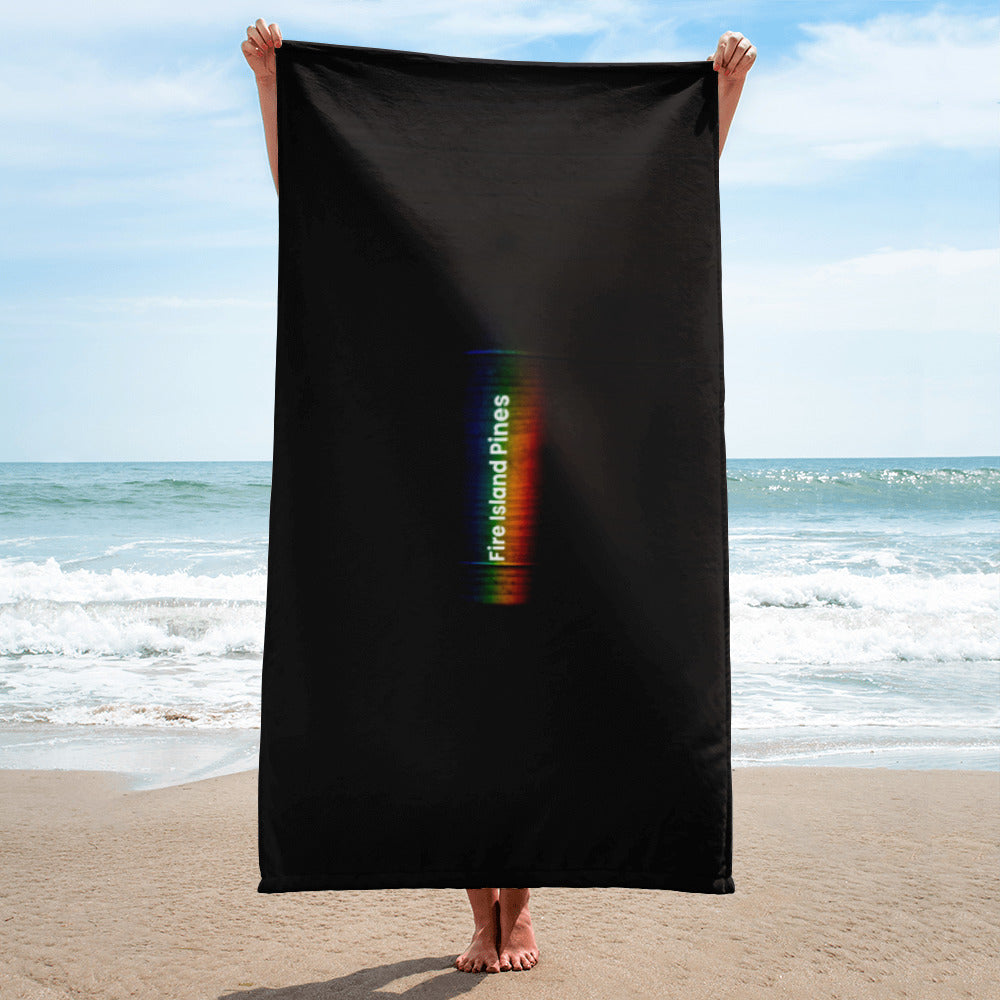 Fire Island Pines Rainbow & Black Beach Towel